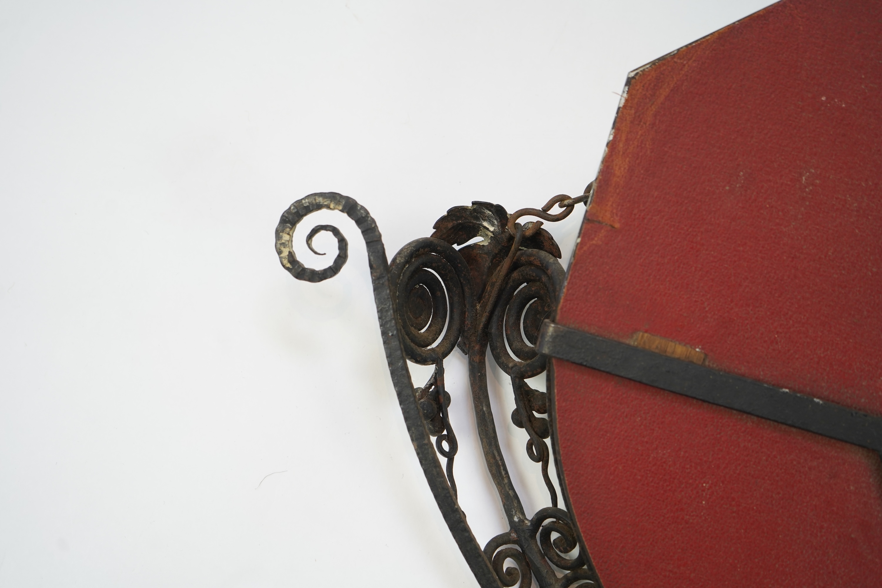 Manner of Edgar Brandt (French, 1880-1960): An Art Deco style wall mirror